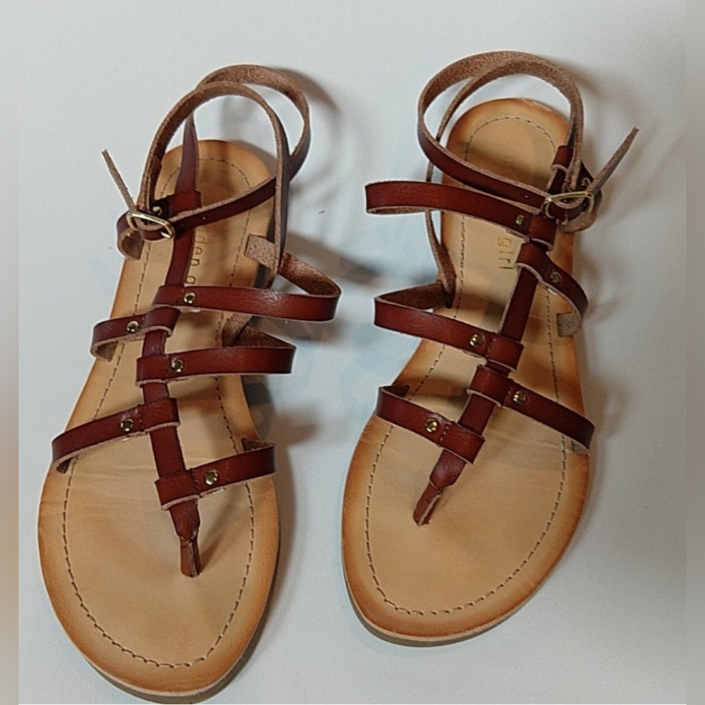 Madden Girl, gladiator sandals, size 9.5, color: Cognac